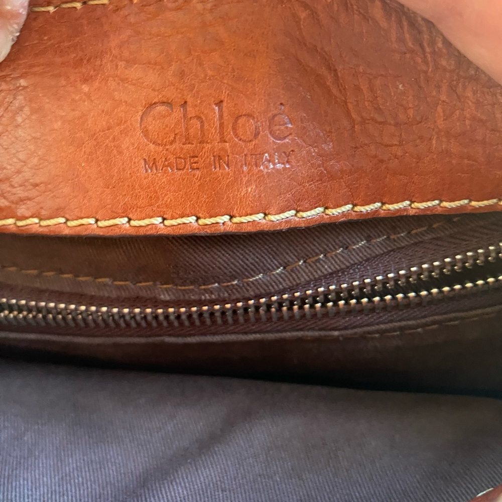 Authentic Chloe Brown Leather Medium Handbag/ Sat… - image 5
